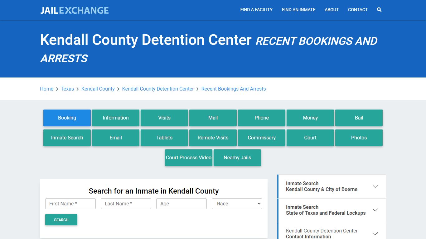 Kendall County Detention Center Recent Bookings And Arrests - Jail Exchange